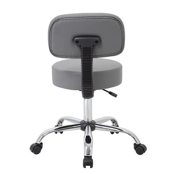 Boss Caressoft Armless Antimicrobial Medical Stool W/Back Cushion, Gray (B245-GY) - Image 4
