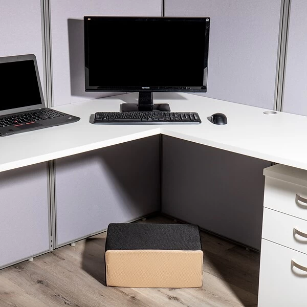 Mind Reader Harmony Collection Footrests, Black/Beige (FTCUSH-BLK)