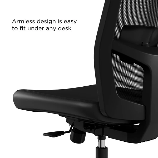 Union & Scale™ Workplace2.0™ 500 Series Armless Vinyl Task Chair, Black 52266) - Image 3
