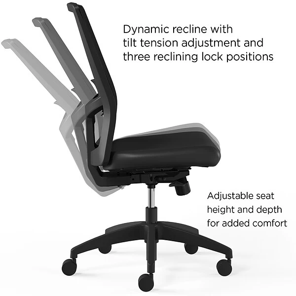 Union & Scale™ Workplace2.0™ 500 Series Armless Vinyl Task Chair, Black 52266) - Image 2