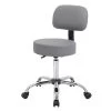 Boss Caressoft Armless Antimicrobial Medical Stool W/Back Cushion, Gray (B245-GY)