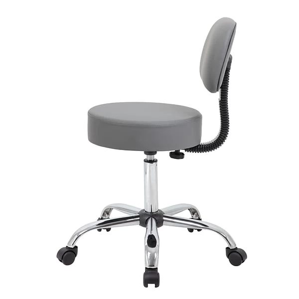 Boss Caressoft Armless Antimicrobial Medical Stool W/Back Cushion, Gray (B245-GY) - Image 5