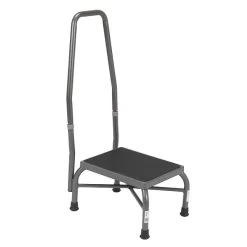 Drive Medical Heavy Duty Bariatric Footstool With Rubber Platform; With Handrail