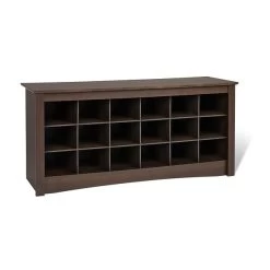 Prepac™ Composite Wood Shoe Storage Cubbie Bench, Espresso