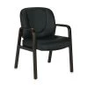 Offices To Go™ Luxhide Guest Chair With Wood Accents, Black (OTG11770BES)