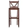 Winsome V-Back 29" Bar Stools, Walnut, Set Of 2 (94259)