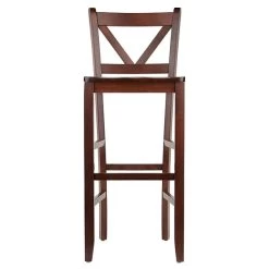 Winsome V-Back 29" Bar Stools, Walnut, Set Of 2 (94259)