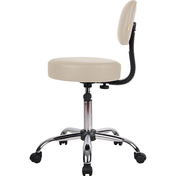 Boss® Caressoft™ Faux Leather Doctor's Stool With Back, Beige - Image 3