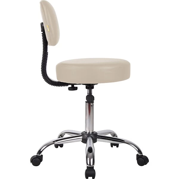 Boss® Caressoft™ Faux Leather Doctor's Stool With Back, Beige - Image 2