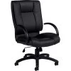 Global Offices To Go® Luxhide® Exec High-Back Chair, Bonded Leather, Black, Seat: 21"x18", Back: 21"x25"