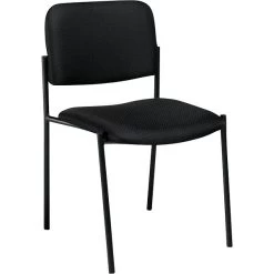 Global Offices To Go® Fabric Armless Stacking Chair, Fabric, Black (OTG2748LQ10)