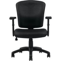Global Offices To Go® Multi-Function Task Chair, Fabric, Black, Seat: 25.5"Wx23.5"D, Back: 25.5"Wx25"H