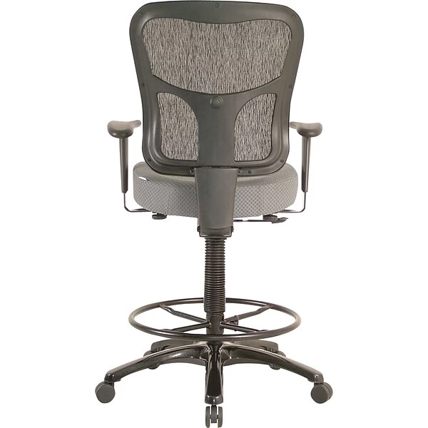 Tempur-Pedic Mid-Back Fabric Drafting Stool, Gray - Image 2