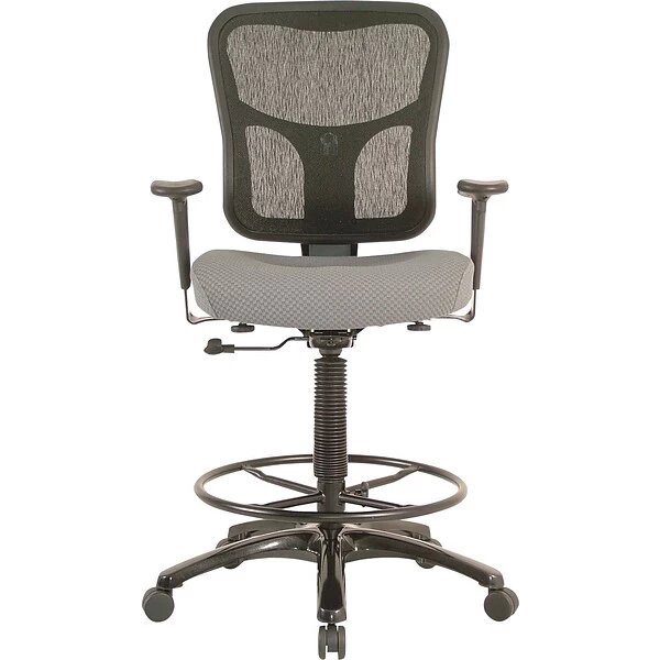 Tempur-Pedic Mid-Back Fabric Drafting Stool, Gray - Image 3