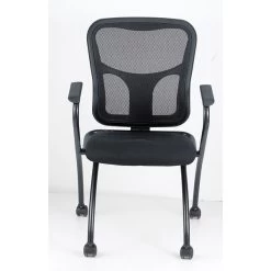 Raynor Eurotech Fabric Seat Flip Nesting Chair, With Arm, Black, 2/Carton