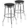 Winsome Summit Faux Leather Swivel Bar Stool, Black, 2 Pieces
