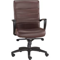 Raynor Manchester Mid-Back Executive Chair, Leather, Brown, Seat: 20"W X 20"D, Back: 23 1/2"W X 19 1/2" - 22"H