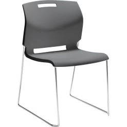 Global Popcorn™ Plastic Stack Chair Without Arms, Platinum,, 4/Ct (TD6711-PLT)