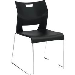 Global® Duet™ Stacking Chairs Without Arms, Black, 4/Ct (TD6621CHBLK)