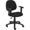 Boss Perfect Posture Deluxe Office Task Chair With Adjustable Arms, Black (B316-BK)