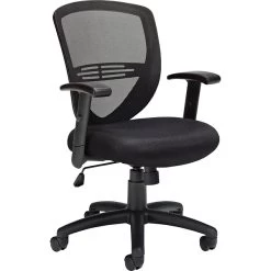 Offices To Go® Managers Chair, Mesh, Black, Seat: 20"W X 17 1/2"D, Back: 18 1/2"H X 18 1/2"W