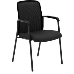 HON Instigate Mesh/Fabric Back Stacking Multi-Purpose Chair, Fixed Arms, Black (BSXVL518ES10)