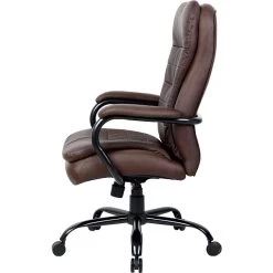 Boss LeatherPlus Faux Leather Executive Big & Tall Chair, 400 Lb. Capacity, Bomber Brown (B991-BB)