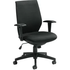 Global Offices To Go Fabric Executive Chair, Black, Adjustable Arms (OTG11715B)