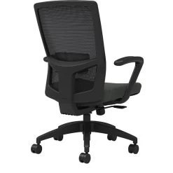 Union & Scale Workplace2.0™ Fabric Task Chair, Iron Ore, Adjustable Lumbar, Fixed Arms, Synchro Seat Slide