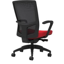 Union & Scale Workplace2.0™ Fabric Task Chair, Ruby Red, Integrated Lumbar, Fixed Arms, Advanced Synchro Tilt