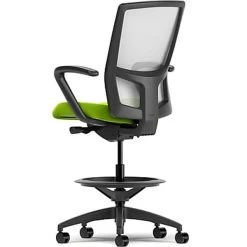 Union & Scale Workplace2.0™ Fabric And Mesh Stool, Pear, Integrated Lumbar, Fixed Arms, Synchro