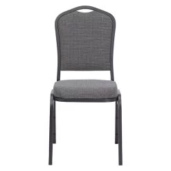 NPS 9300 Series Deluxe Fabric Upholstered Stack Chair, Natural Graystone/Black Sandtex, 4 Pack (9362-BT/4)