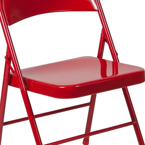 Flash Furniture HERCULES Series Metal Folding Chair, 4/Pk (4BDF002RED) - Image 8