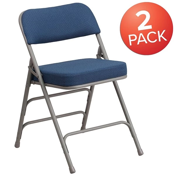 Flash Furniture HERCULES Series Fabric Folding Chair, Navy, 2/Pack (2AWMC320AFNVY) - Image 2