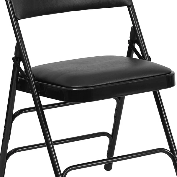 Flash Furniture HERCULES Series Vinyl Folding Chair, Black, 2/Pack (2HAMC309AVBK) - Image 8