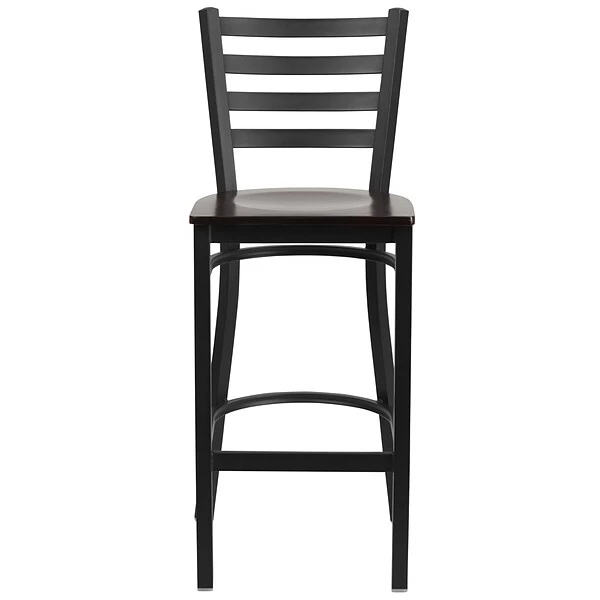Flash Furniture Traditional Wood Restaurant Barstool With Back, Walnut (XUDG697BBARWAW) - Image 8