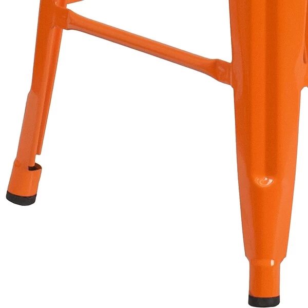 Flash Furniture Industrial Metal Restaurant Counter Height Stool, Orange (CH3132024OR) - Image 6