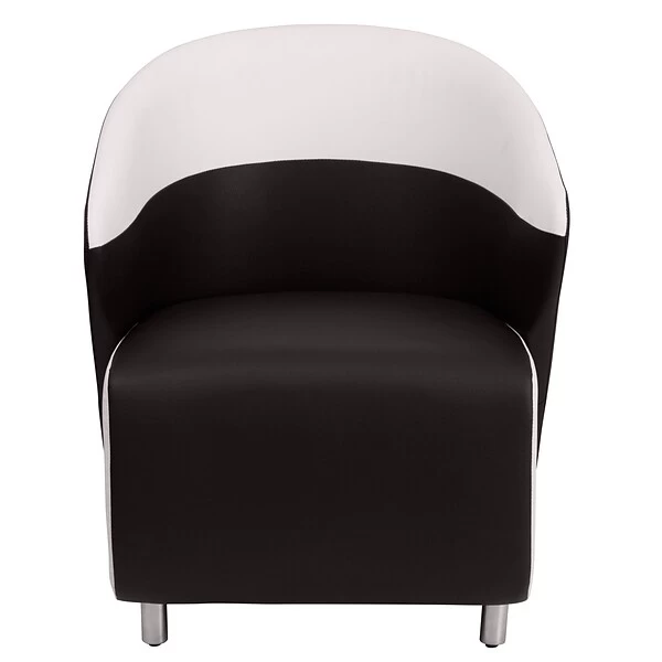 Flash Furniture Leather Reception Chair, Black With White Detailing (ZB7BKWH) - Image 4