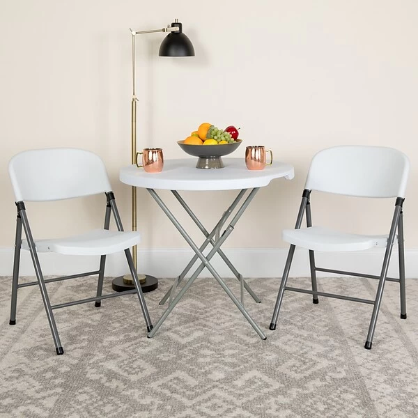 Flash Furniture HERCULES Series Plastic Folding Chair, White (2DADYCD50WH)