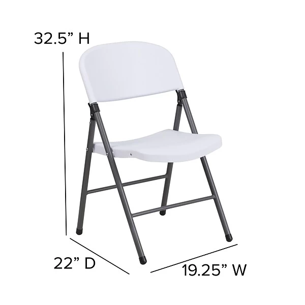 Flash Furniture HERCULES Series Plastic Folding Chair, White (2DADYCD50WH) - Image 6