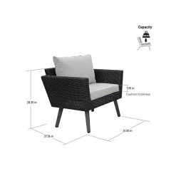 DUKAP KOTKA Armchair With Cushion, Dark Gray/Light Gray, 2/Set (O-DK-P01-A)