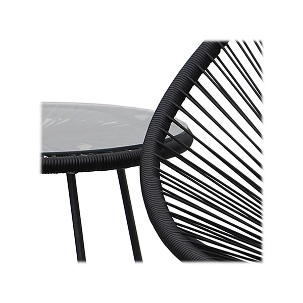 DUKAP SASSIO 3-Piece Seating Set Without Cushions, Black (O-DK-6967-BLK) - Image 4