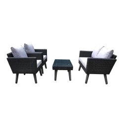 DUKAP KOTKA 4-Piece Sofa Seating Set With Cushions, Dark Gray/Light Gray (O-DK-P01-AB)