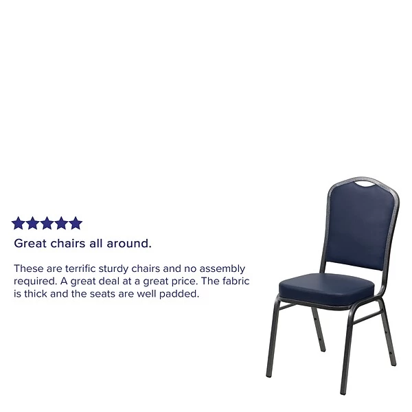 Flash Furniture HERCULES 4/Pack Banquet Chairs W/Vinyl Seat Silver Vein Frame (4FDC01SVNY) - Image 4