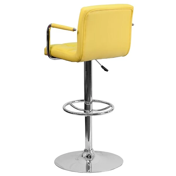 Flash Furniture 20" X 18" Vinyl Adjustable Height Bar Stool, Yellow - Image 7