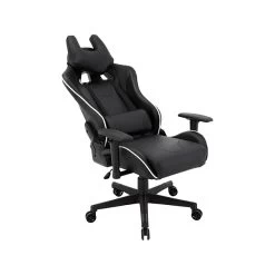 Hanover Commando Fabric Ergonomic Racing Gaming Chair, Black/White (HGC0106)