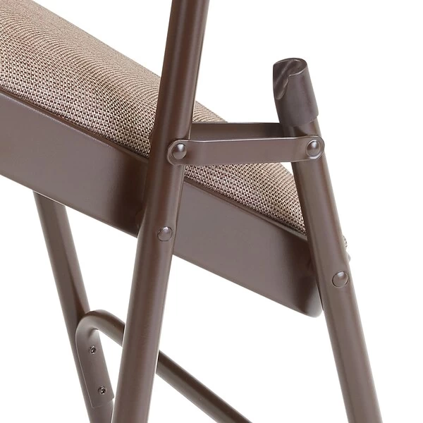 NPS 2200 Series Fabric Padded Premium Folding Chairs, Russet Walnut, 4 Pack (2207/4) - Image 2