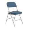 NPS 3200 Series Premium 2" Fabric Padded Folding Chairs, Regal Blue/Gray, 2 Pack (3215/2)