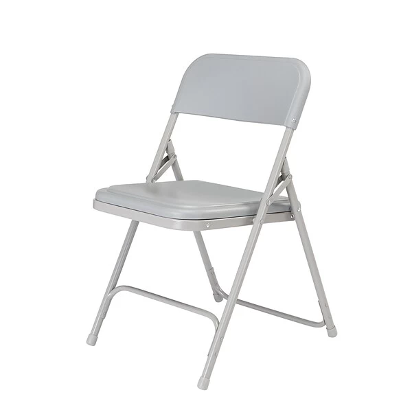 National Public Seating 800 Series Premium Lightweight Steel Frame Plastic Folding Chairs, Gray, 4 Pack (802/4) - Image 2