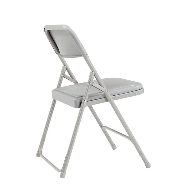 National Public Seating 800 Series Premium Lightweight Steel Frame Plastic Folding Chairs, Gray, 4 Pack (802/4) - Image 3